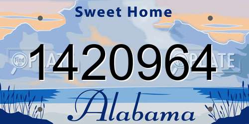 1420964 Alabama License Plate