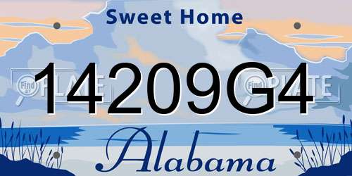 14209G4 Alabama License Plate