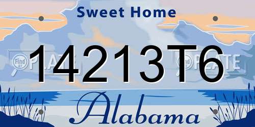 14213T6 Alabama License Plate