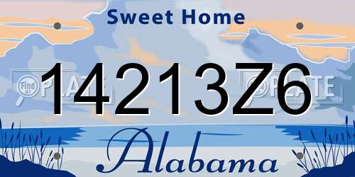 14213Z6 Alabama License Plate