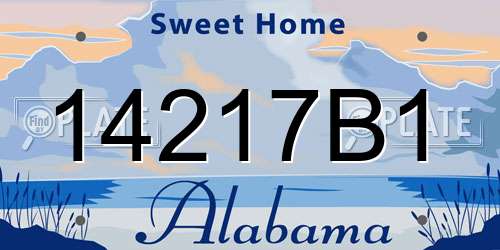 14217B1 Alabama License Plate