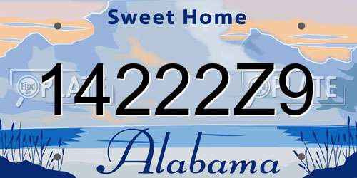 14222Z9 Alabama License Plate