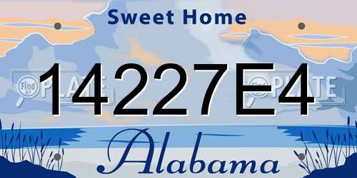 14227E4 Alabama License Plate