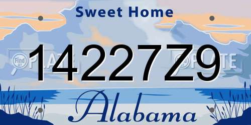 14227Z9 Alabama License Plate