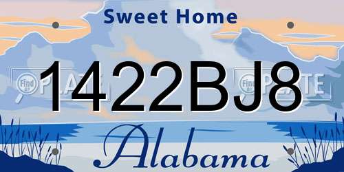 1422BJ8 Alabama License Plate