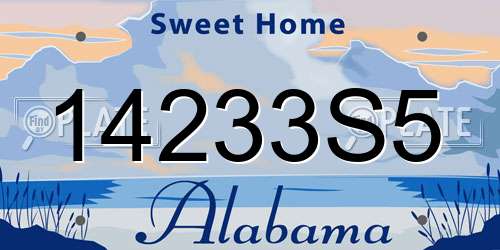 14233S5 Alabama License Plate