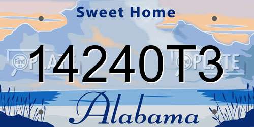 14240T3 Alabama License Plate