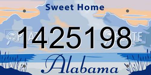 1425198 Alabama License Plate
