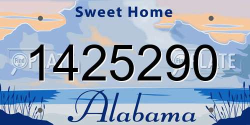 1425290 Alabama License Plate