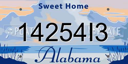 14254I3 Alabama License Plate