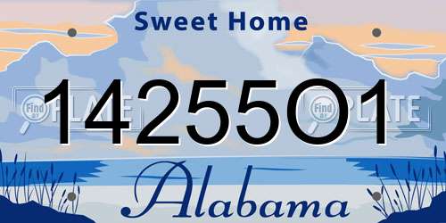 14255O1 Alabama License Plate