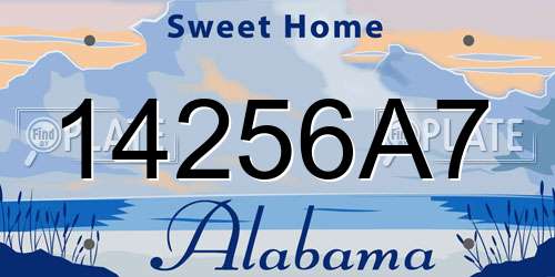 14256A7 Alabama License Plate