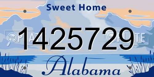 1425729 Alabama License Plate