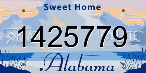 1425779 Alabama License Plate