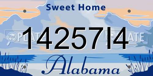 14257I4 Alabama License Plate