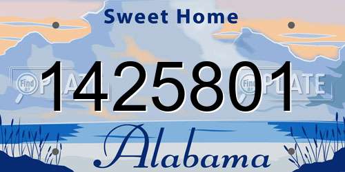 1425801 Alabama License Plate