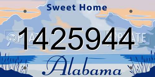 1425944 Alabama License Plate