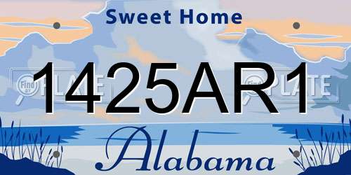 1425AR1 Alabama License Plate