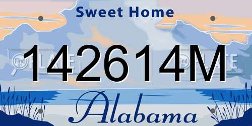 142614M Alabama License Plate