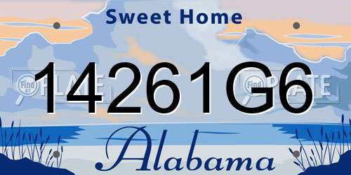 14261G6 Alabama License Plate