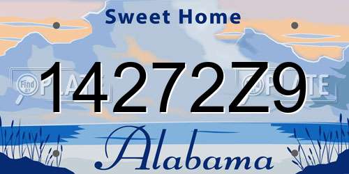14272Z9 Alabama License Plate