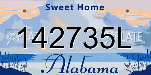 142735L Alabama License Plate