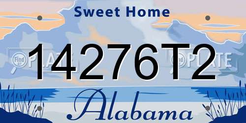14276T2 Alabama License Plate