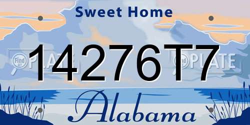 14276T7 Alabama License Plate