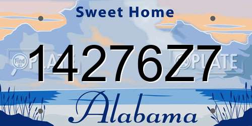 14276Z7 Alabama License Plate
