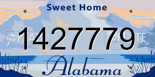 1427779 Alabama License Plate