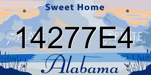 14277E4 Alabama License Plate