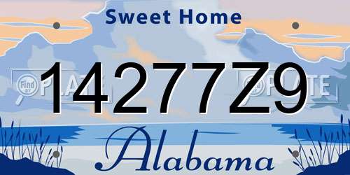 14277Z9 Alabama License Plate