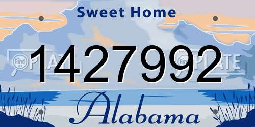 1427992 Alabama License Plate