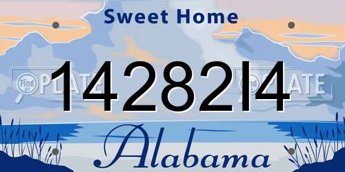 14282I4 Alabama License Plate