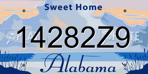 14282Z9 Alabama License Plate