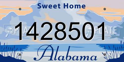 1428501 Alabama License Plate