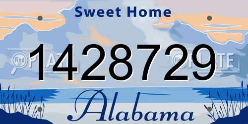 1428729 Alabama License Plate