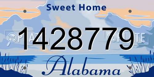 1428779 Alabama License Plate