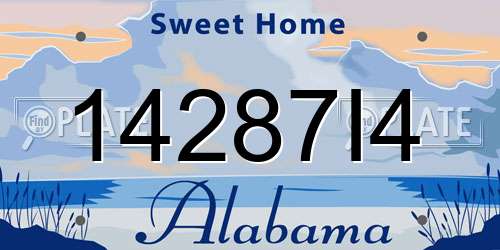 14287I4 Alabama License Plate