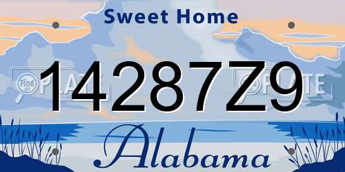 14287Z9 Alabama License Plate