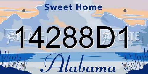 14288D1 Alabama License Plate