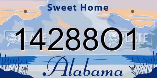 14288O1 Alabama License Plate