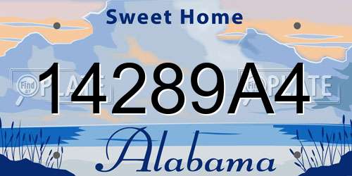 14289A4 Alabama License Plate