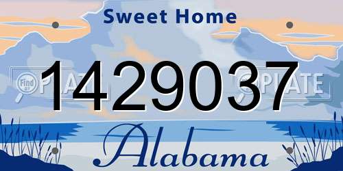 1429037 Alabama License Plate