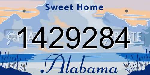1429284 Alabama License Plate