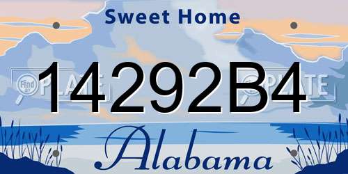 14292B4 Alabama License Plate
