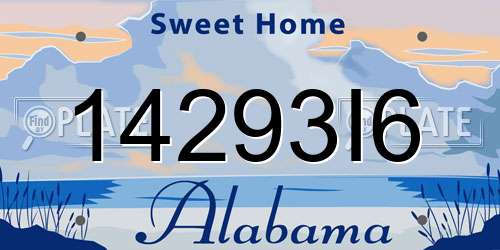 14293I6 Alabama License Plate