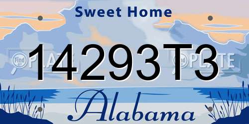 14293T3 Alabama License Plate