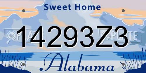 14293Z3 Alabama License Plate