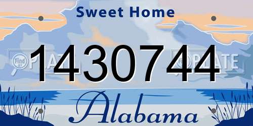 1430744 Alabama License Plate